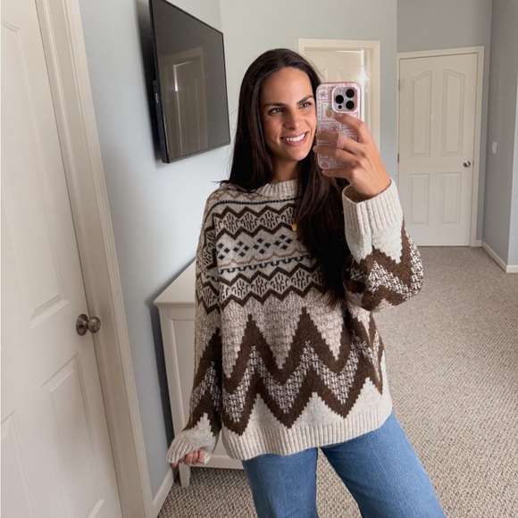 Cozy fair isle oversized sweater - Picture 5 of 11